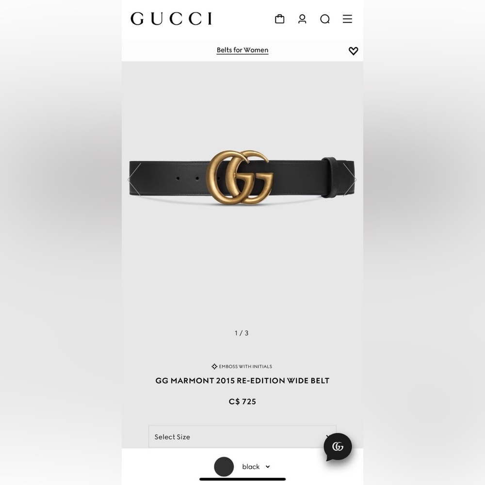 Gucci belt gg

I had two smaller holes put in as well! Can fit size 27-29 or 30